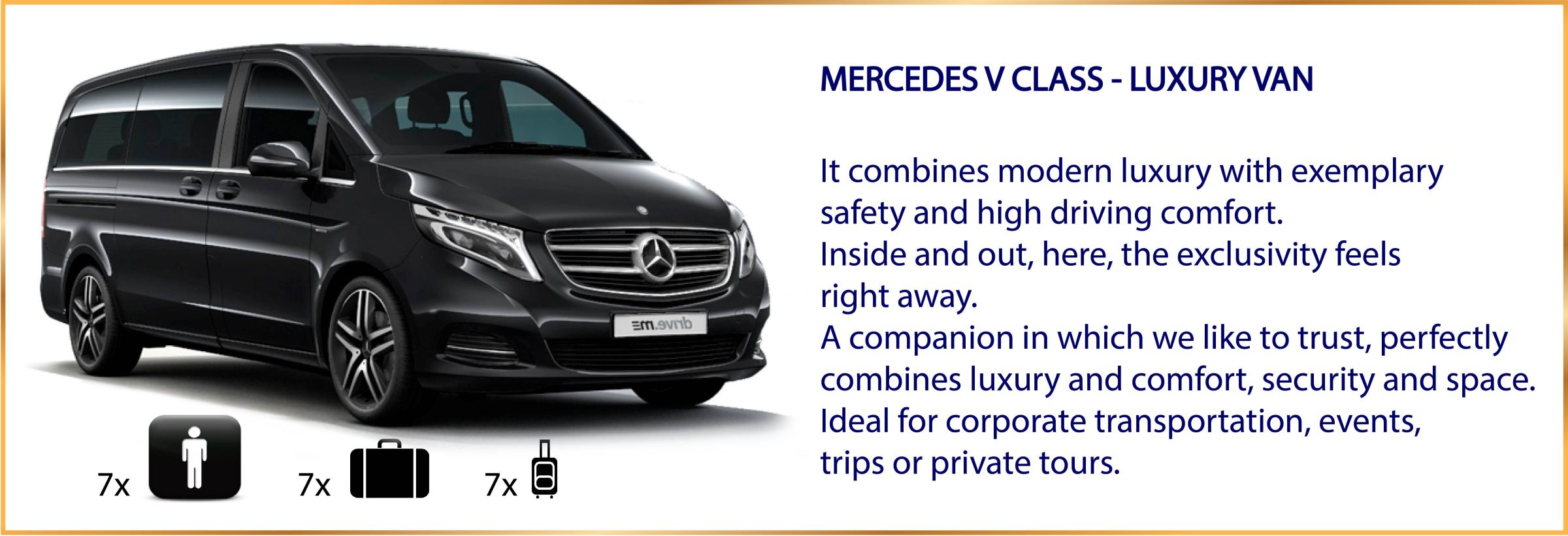 148958282958c93aeddd6b5 Mercedes V Class - Luxury Van